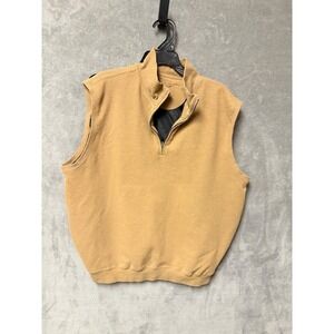 CARNOUSTIE Tan Quarter Zip‎ Sleeveless Sweater Vest  Men's XL/TG